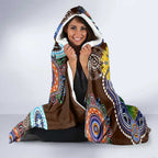 Custom NAIDOC Week 2024 Hawthorn Hawks Hooded Blanket Australia Aboriginal Dot Painting