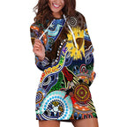 Custom NAIDOC Week 2024 Hawthorn Hawks Hoodie Dress Australia Aboriginal Dot Painting