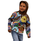 Custom NAIDOC Week 2024 Hawthorn Hawks Kid Hoodie Australia Aboriginal Dot Painting
