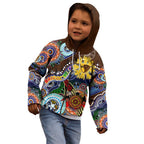 Custom NAIDOC Week 2024 Hawthorn Hawks Kid Hoodie Australia Aboriginal Dot Painting