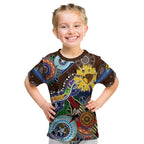Custom NAIDOC Week 2024 Hawthorn Hawks Kid T Shirt Australia Aboriginal Dot Painting