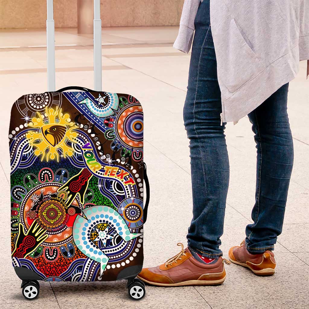 Custom NAIDOC Week 2024 Hawthorn Hawks Luggage Cover Australia Aboriginal Dot Painting