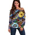 Custom NAIDOC Week 2024 Hawthorn Hawks Off Shoulder Sweater Australia Aboriginal Dot Painting