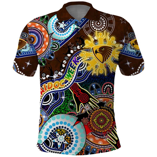 Custom NAIDOC Week 2024 Hawthorn Hawks Polo Shirt Australia Aboriginal Dot Painting