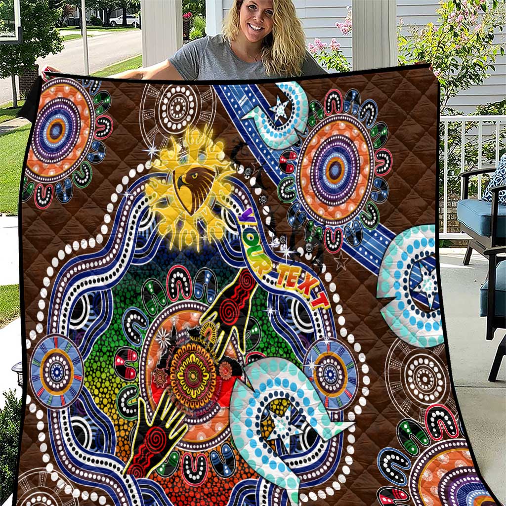 Custom NAIDOC Week 2024 Hawthorn Hawks Quilt Australia Aboriginal Dot Painting