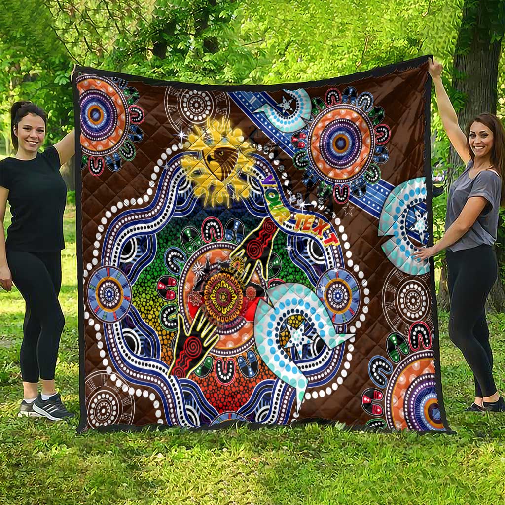 Custom NAIDOC Week 2024 Hawthorn Hawks Quilt Australia Aboriginal Dot Painting
