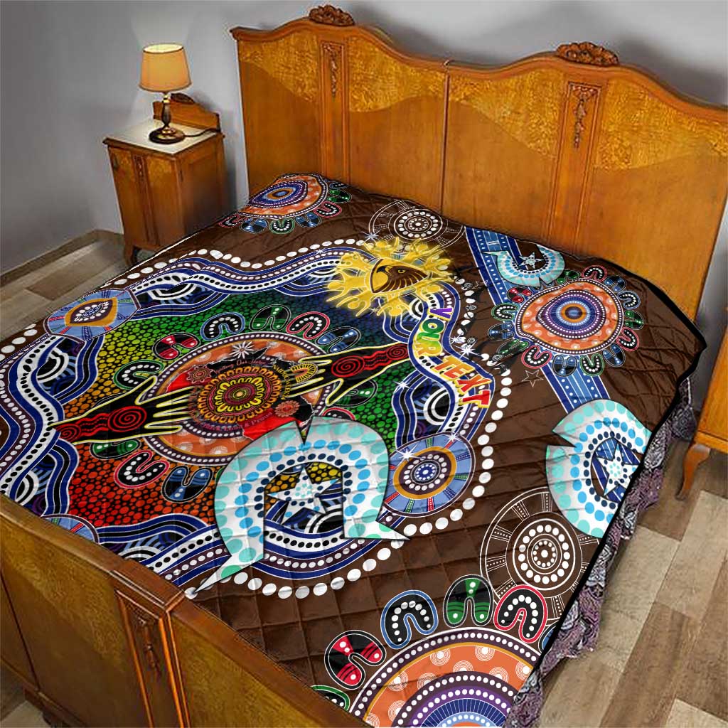 Custom NAIDOC Week 2024 Hawthorn Hawks Quilt Australia Aboriginal Dot Painting