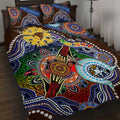 Custom NAIDOC Week 2024 Hawthorn Hawks Quilt Bed Set Australia Aboriginal Dot Painting
