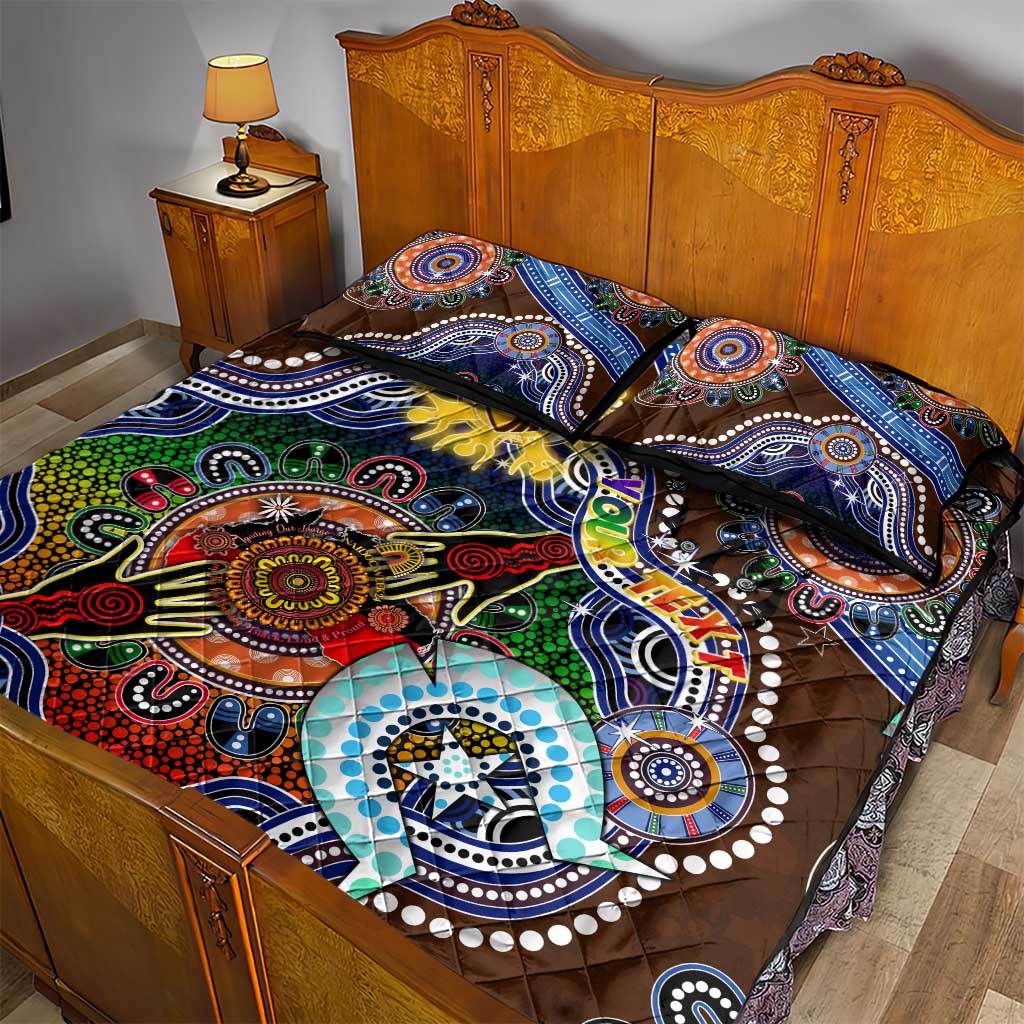 Custom NAIDOC Week 2024 Hawthorn Hawks Quilt Bed Set Australia Aboriginal Dot Painting