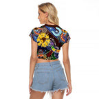 Custom NAIDOC Week 2024 Hawthorn Hawks Raglan Cropped T Shirt Australia Aboriginal Dot Painting