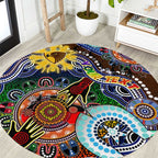 Custom NAIDOC Week 2024 Hawthorn Hawks Round Carpet Australia Aboriginal Dot Painting