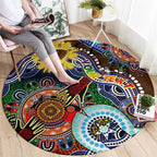Custom NAIDOC Week 2024 Hawthorn Hawks Round Carpet Australia Aboriginal Dot Painting