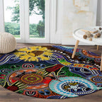 Custom NAIDOC Week 2024 Hawthorn Hawks Round Carpet Australia Aboriginal Dot Painting