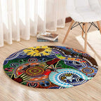 Custom NAIDOC Week 2024 Hawthorn Hawks Round Carpet Australia Aboriginal Dot Painting