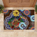 Custom NAIDOC Week 2024 Hawthorn Hawks Rubber Doormat Australia Aboriginal Dot Painting