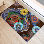 Custom NAIDOC Week 2024 Hawthorn Hawks Rubber Doormat Australia Aboriginal Dot Painting