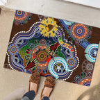 Custom NAIDOC Week 2024 Hawthorn Hawks Rubber Doormat Australia Aboriginal Dot Painting