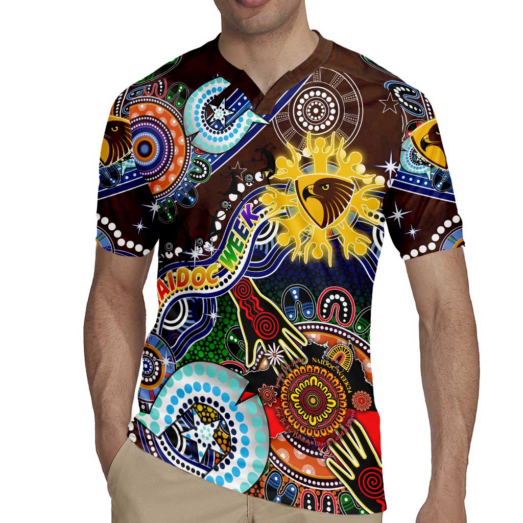 Custom NAIDOC Week 2024 Hawthorn Hawks Rugby Jersey Australia Aboriginal Dot Painting