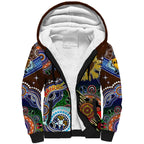 Custom NAIDOC Week 2024 Hawthorn Hawks Sherpa Hoodie Australia Aboriginal Dot Painting