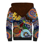 Custom NAIDOC Week 2024 Hawthorn Hawks Sherpa Hoodie Australia Aboriginal Dot Painting