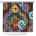 Custom NAIDOC Week 2024 Hawthorn Hawks Shower Curtain Australia Aboriginal Dot Painting