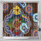 Custom NAIDOC Week 2024 Hawthorn Hawks Shower Curtain Australia Aboriginal Dot Painting