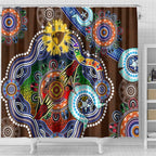 Custom NAIDOC Week 2024 Hawthorn Hawks Shower Curtain Australia Aboriginal Dot Painting