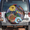 Custom NAIDOC Week 2024 Hawthorn Hawks Spare Tire Cover Australia Aboriginal Dot Painting
