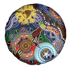Custom NAIDOC Week 2024 Hawthorn Hawks Spare Tire Cover Australia Aboriginal Dot Painting