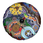 Custom NAIDOC Week 2024 Hawthorn Hawks Spare Tire Cover Australia Aboriginal Dot Painting