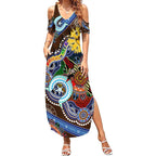 Custom NAIDOC Week 2024 Hawthorn Hawks Summer Maxi Dress Australia Aboriginal Dot Painting
