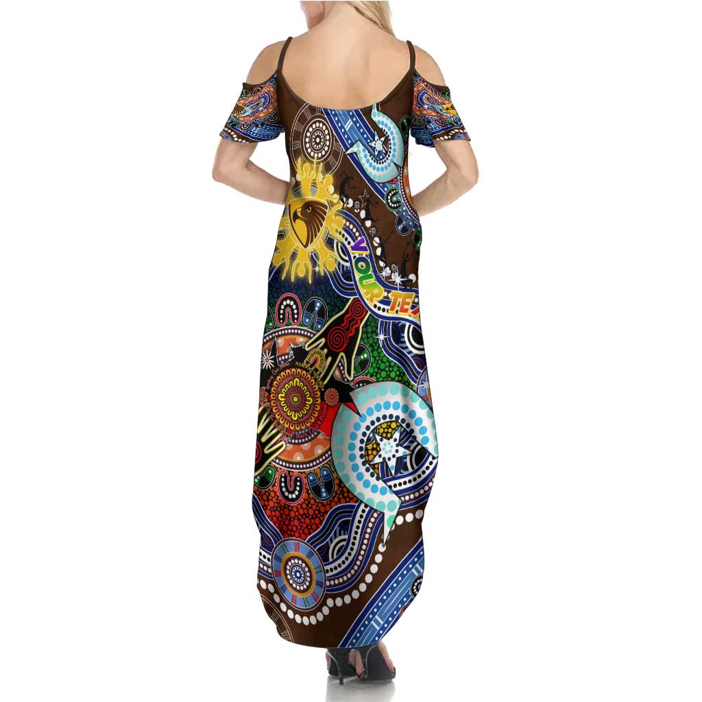 Custom NAIDOC Week 2024 Hawthorn Hawks Summer Maxi Dress Australia Aboriginal Dot Painting