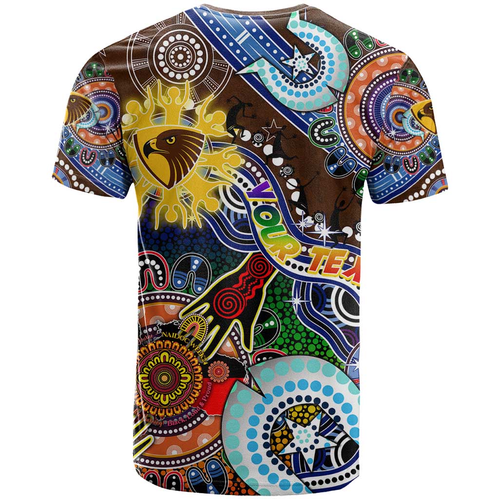 Custom NAIDOC Week 2024 Hawthorn Hawks T Shirt Australia Aboriginal Dot Painting