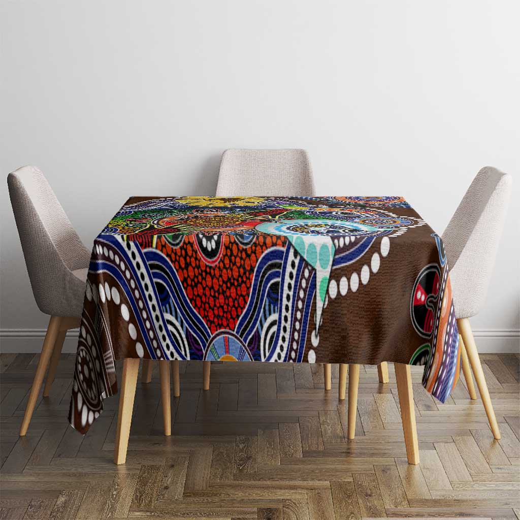 Custom NAIDOC Week 2024 Hawthorn Hawks Tablecloth Australia Aboriginal Dot Painting
