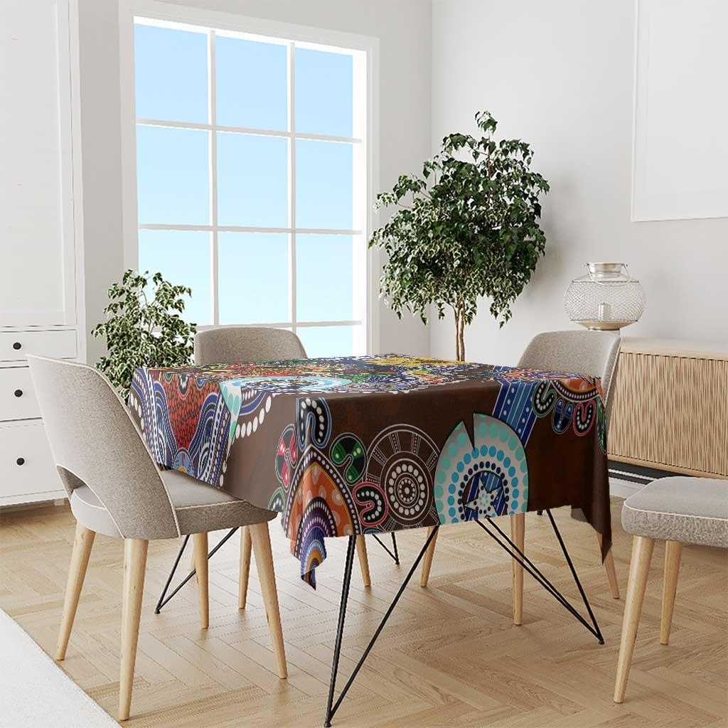 Custom NAIDOC Week 2024 Hawthorn Hawks Tablecloth Australia Aboriginal Dot Painting