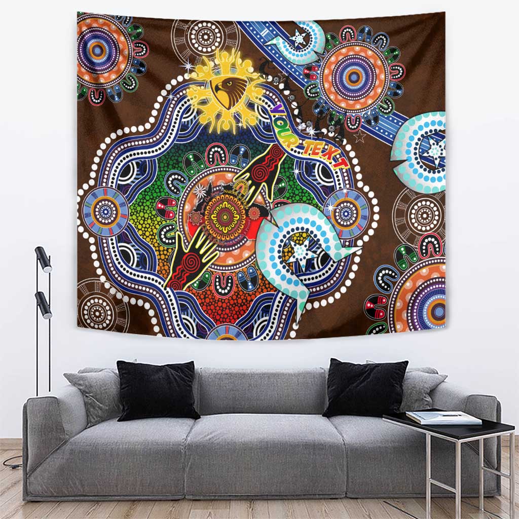 Custom NAIDOC Week 2024 Hawthorn Hawks Tapestry Australia Aboriginal Dot Painting