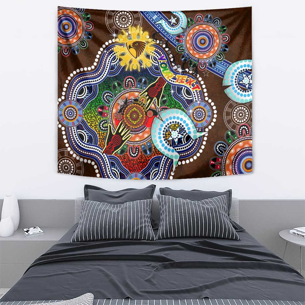 Custom NAIDOC Week 2024 Hawthorn Hawks Tapestry Australia Aboriginal Dot Painting