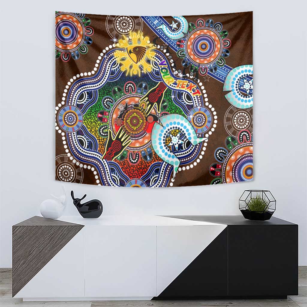 Custom NAIDOC Week 2024 Hawthorn Hawks Tapestry Australia Aboriginal Dot Painting