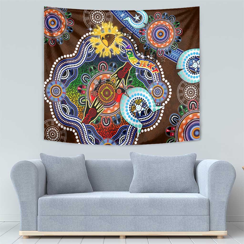 Custom NAIDOC Week 2024 Hawthorn Hawks Tapestry Australia Aboriginal Dot Painting