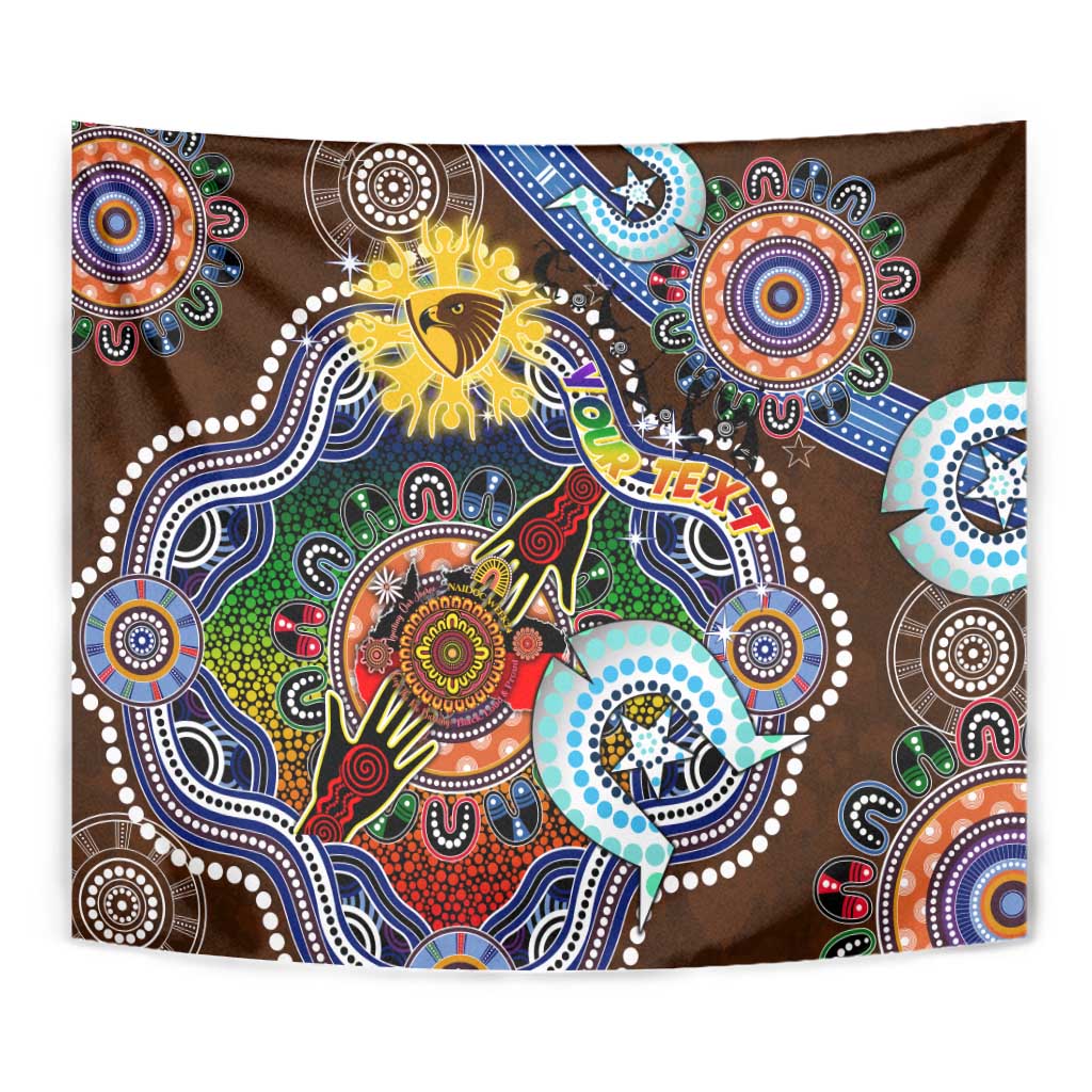Custom NAIDOC Week 2024 Hawthorn Hawks Tapestry Australia Aboriginal Dot Painting