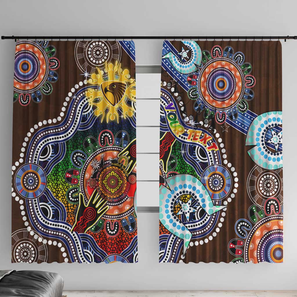 Custom NAIDOC Week 2024 Hawthorn Hawks Window Curtain Australia Aboriginal Dot Painting