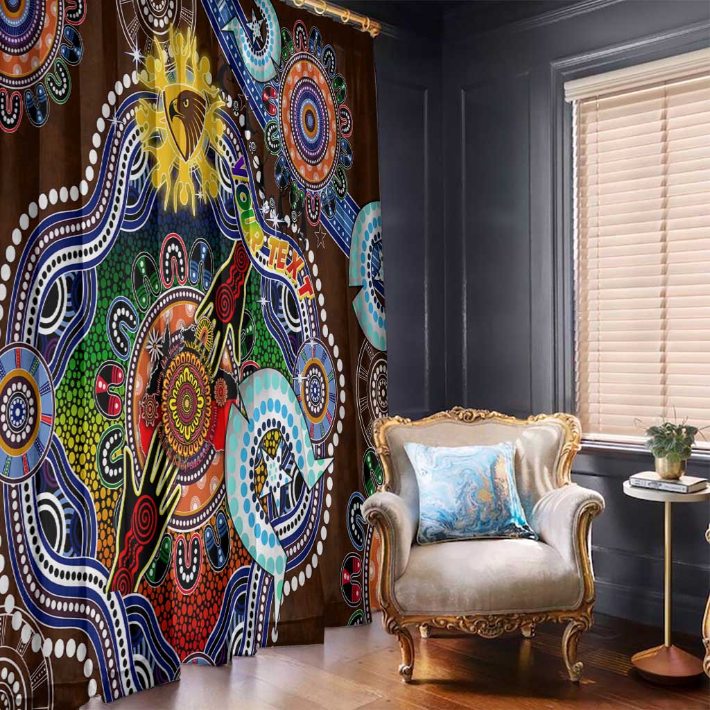 Custom NAIDOC Week 2024 Hawthorn Hawks Window Curtain Australia Aboriginal Dot Painting