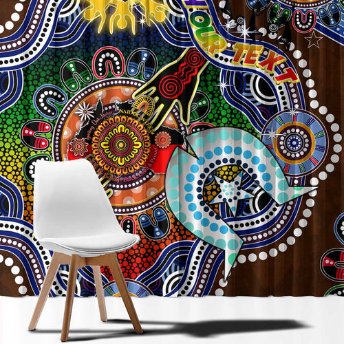 Custom NAIDOC Week 2024 Hawthorn Hawks Window Curtain Australia Aboriginal Dot Painting