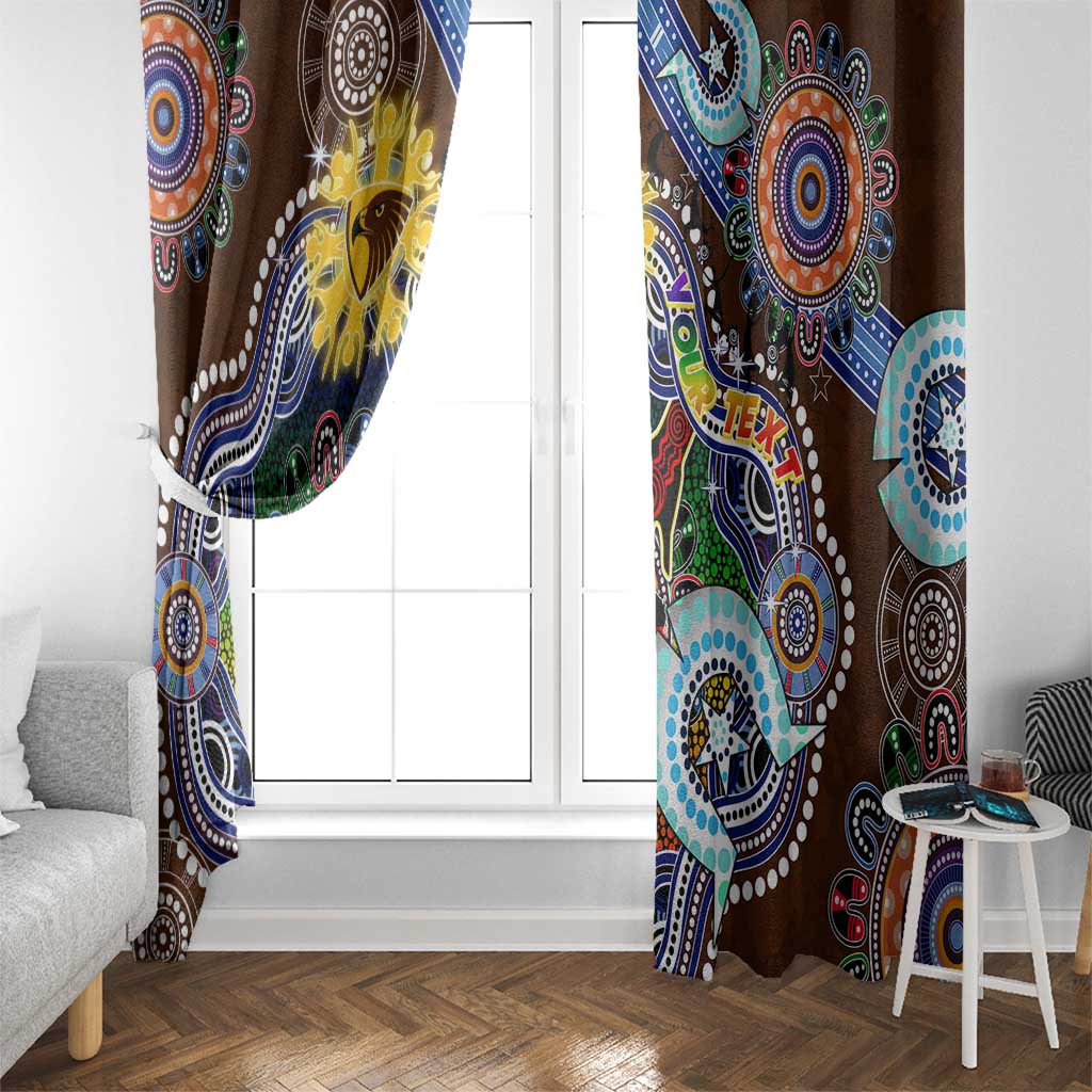 Custom NAIDOC Week 2024 Hawthorn Hawks Window Curtain Australia Aboriginal Dot Painting