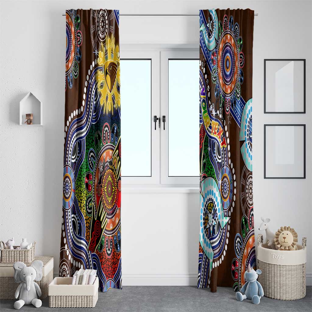 Custom NAIDOC Week 2024 Hawthorn Hawks Window Curtain Australia Aboriginal Dot Painting