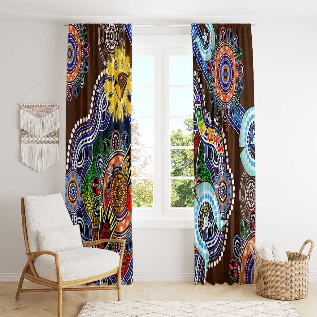 Custom NAIDOC Week 2024 Hawthorn Hawks Window Curtain Australia Aboriginal Dot Painting