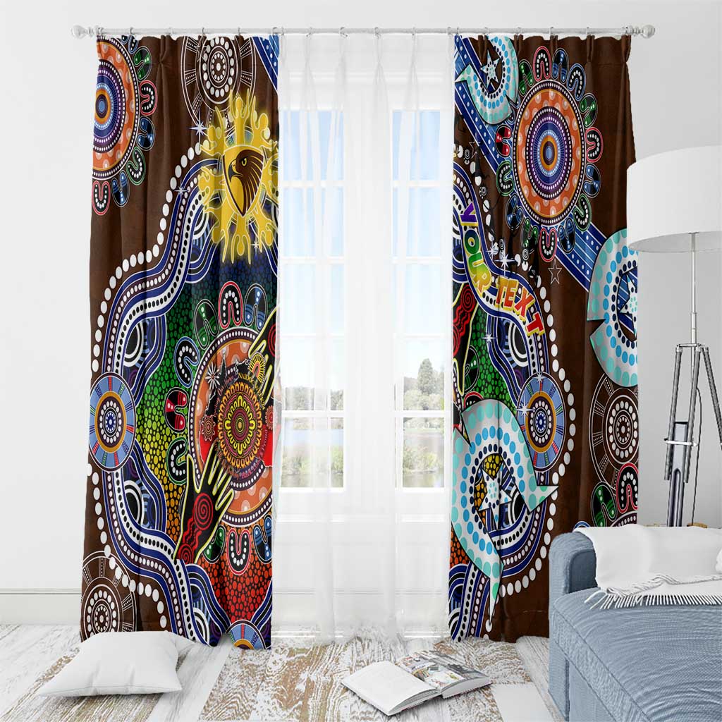 Custom NAIDOC Week 2024 Hawthorn Hawks Window Curtain Australia Aboriginal Dot Painting