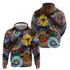 Custom NAIDOC Week 2024 Hawthorn Hawks Zip Hoodie Australia Aboriginal Dot Painting