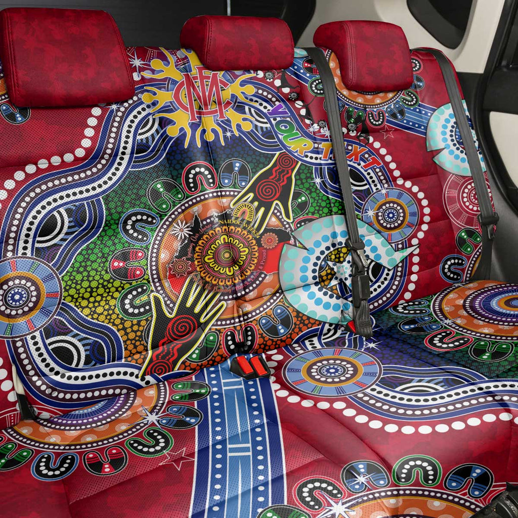 Custom NAIDOC Week 2024 Melbourne Demons Back Car Seat Cover Australia Aboriginal Dot Painting