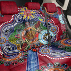 Custom NAIDOC Week 2024 Melbourne Demons Back Car Seat Cover Australia Aboriginal Dot Painting